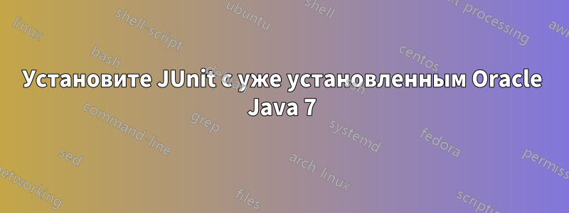 Установите JUnit с уже установленным Oracle Java 7