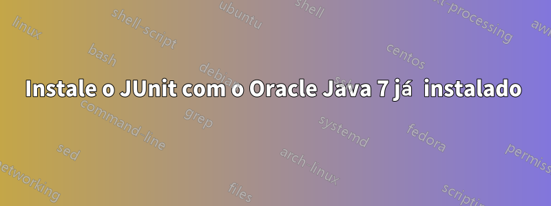 Instale o JUnit com o Oracle Java 7 já instalado