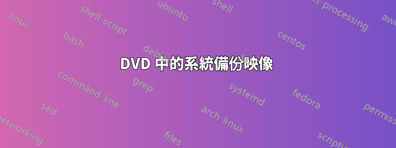 DVD 中的系統備份映像