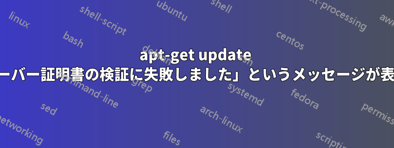 apt-get update 中に「サーバー証明書の検証に失敗しました」というメッセージが表示される