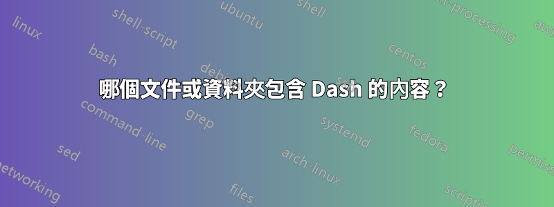 哪個文件或資料夾包含 Dash 的內容？