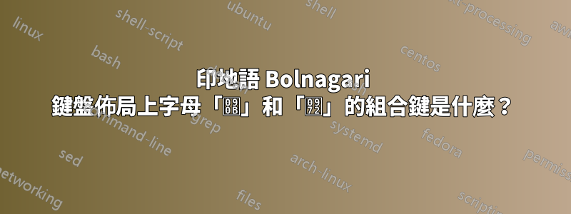 印地語 Bolnagari 鍵盤佈局上字母「ऋ」和「ॲ」的組合鍵是什麼？