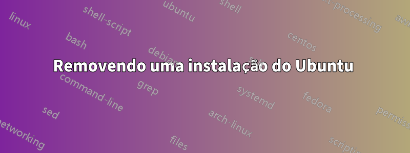 Removendo uma instalação do Ubuntu