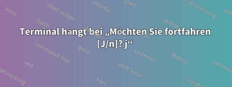 Terminal hängt bei „Möchten Sie fortfahren [J/n]? j“