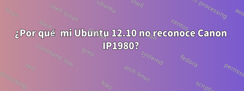 ¿Por qué mi Ubuntu 12.10 no reconoce Canon IP1980?