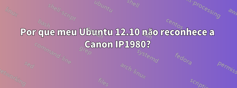 Por que meu Ubuntu 12.10 não reconhece a Canon IP1980?