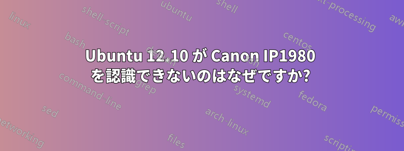 Ubuntu 12.10 が Canon IP1980 を認識できないのはなぜですか?