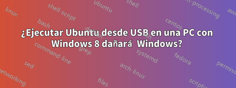 ¿Ejecutar Ubuntu desde USB en una PC con Windows 8 dañará Windows?