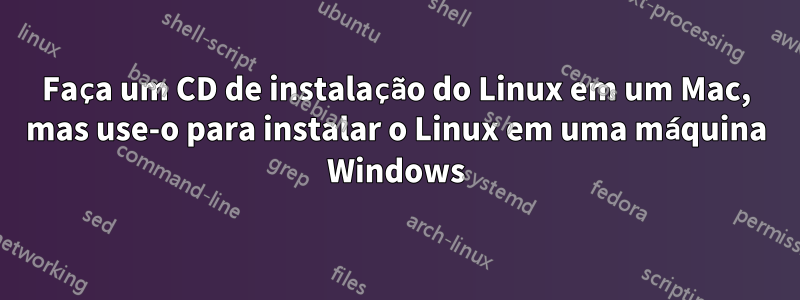 Faça um CD de instalação do Linux em um Mac, mas use-o para instalar o Linux em uma máquina Windows