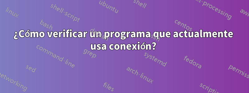 ¿Cómo verificar un programa que actualmente usa conexión?