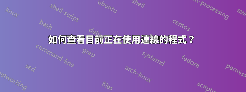 如何查看目前正在使用連線的程式？