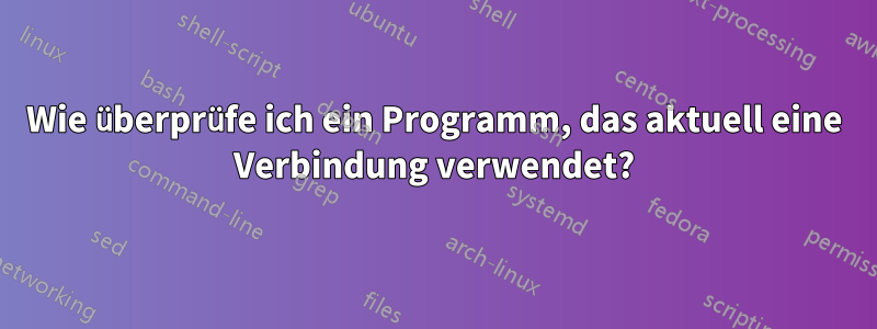 Wie überprüfe ich ein Programm, das aktuell eine Verbindung verwendet?