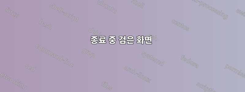 종료 중 검은 화면