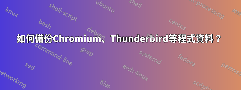 如何備份Chromium、Thunderbird等程式資料？