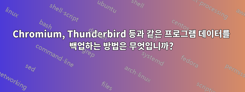 Chromium, Thunderbird 등과 같은 프로그램 데이터를 백업하는 방법은 무엇입니까?