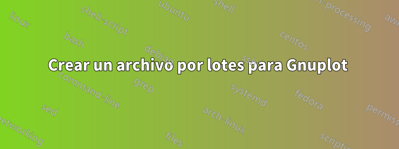 Crear un archivo por lotes para Gnuplot