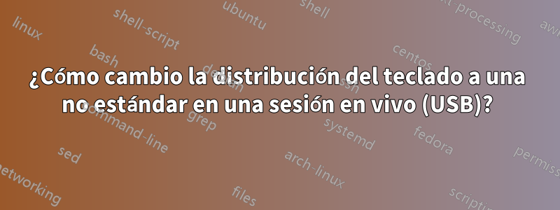 ¿Cómo cambio la distribución del teclado a una no estándar en una sesión en vivo (USB)?