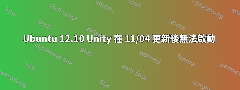 Ubuntu 12.10 Unity 在 11/04 更新後無法啟動