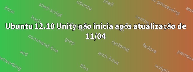 Ubuntu 12.10 Unity não inicia após atualização de 11/04