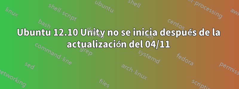 Ubuntu 12.10 Unity no se inicia después de la actualización del 04/11