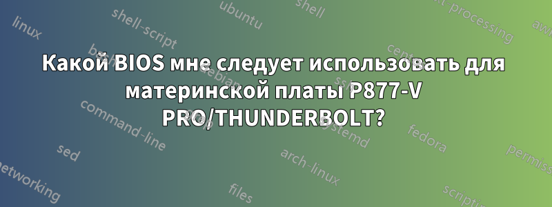 Какой BIOS мне следует использовать для материнской платы P877-V PRO/THUNDERBOLT?