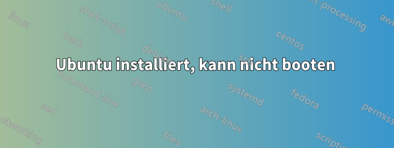 Ubuntu installiert, kann nicht booten