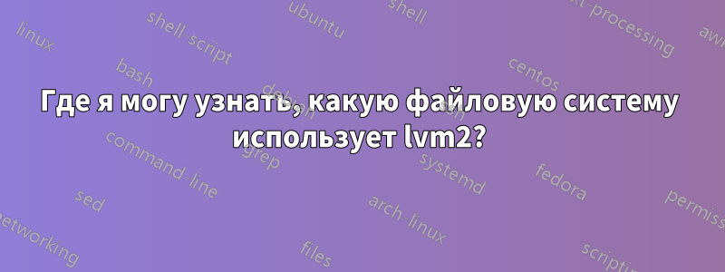 Где я могу узнать, какую файловую систему использует lvm2?