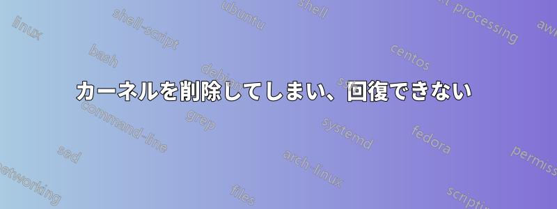 カーネルを削除してしまい、回復できない 