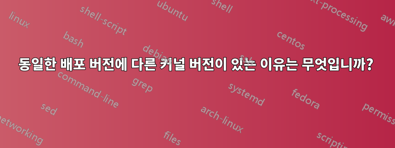 동일한 배포 버전에 다른 커널 버전이 있는 이유는 무엇입니까?