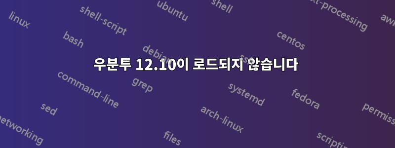 우분투 12.10이 로드되지 않습니다