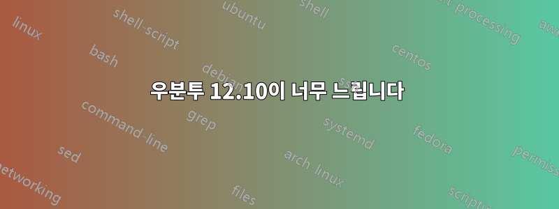 우분투 12.10이 너무 느립니다