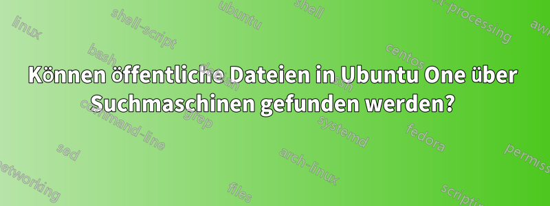 Können öffentliche Dateien in Ubuntu One über Suchmaschinen gefunden werden?