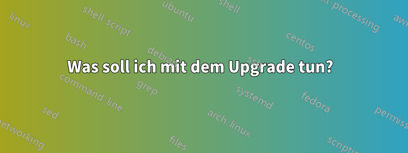 Was soll ich mit dem Upgrade tun? 