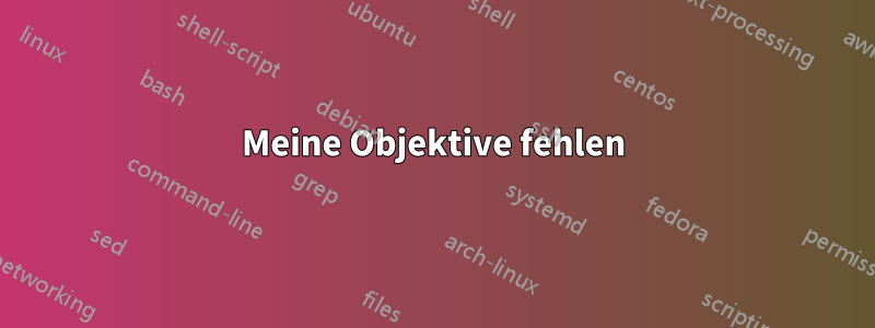 Meine Objektive fehlen