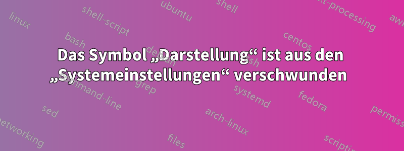 Das Symbol „Darstellung“ ist aus den „Systemeinstellungen“ verschwunden 