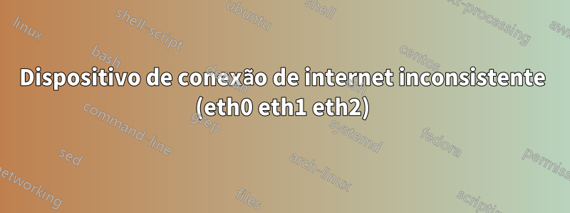 Dispositivo de conexão de internet inconsistente (eth0 eth1 eth2)