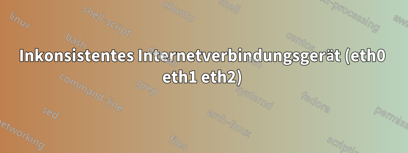 Inkonsistentes Internetverbindungsgerät (eth0 eth1 eth2)