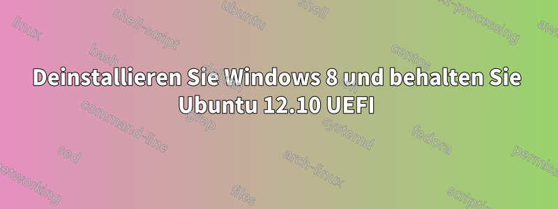 Deinstallieren Sie Windows 8 und behalten Sie Ubuntu 12.10 UEFI