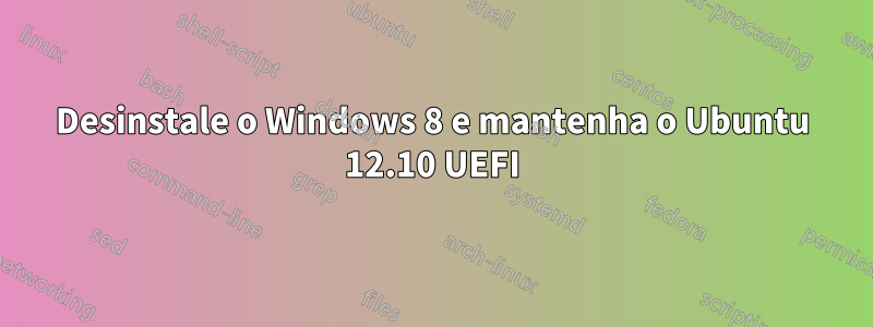 Desinstale o Windows 8 e mantenha o Ubuntu 12.10 UEFI