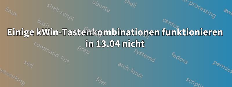 Einige kWin-Tastenkombinationen funktionieren in 13.04 nicht