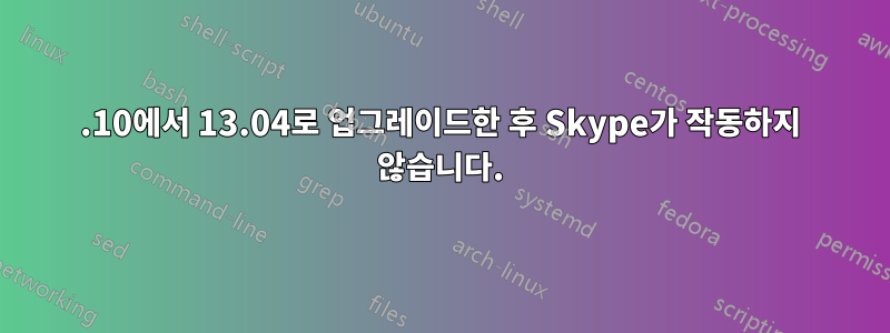 12.10에서 13.04로 업그레이드한 후 Skype가 작동하지 않습니다.