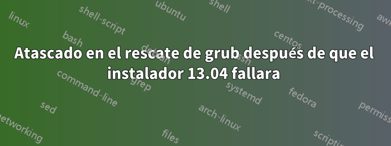 Atascado en el rescate de grub después de que el instalador 13.04 fallara