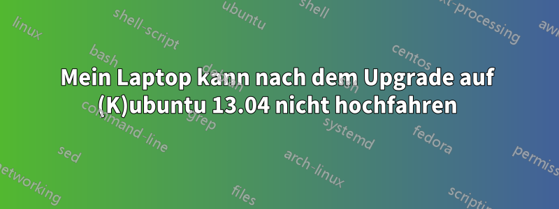 Mein Laptop kann nach dem Upgrade auf (K)ubuntu 13.04 nicht hochfahren