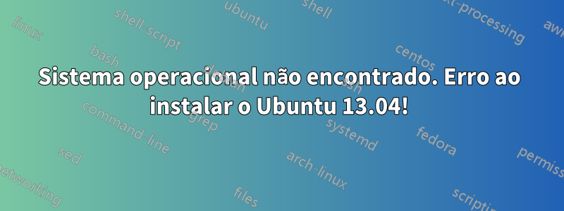 Sistema operacional não encontrado. Erro ao instalar o Ubuntu 13.04!