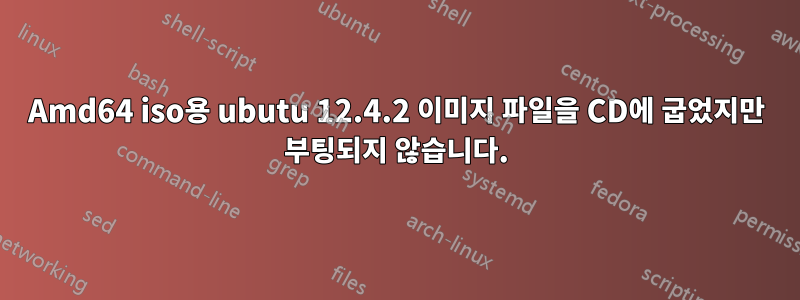 Amd64 iso용 ubutu 12.4.2 이미지 파일을 CD에 굽었지만 부팅되지 않습니다.