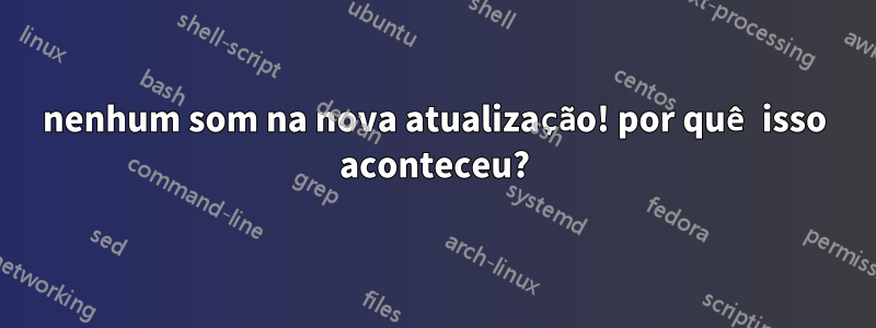 nenhum som na nova atualização! por quê isso aconteceu?