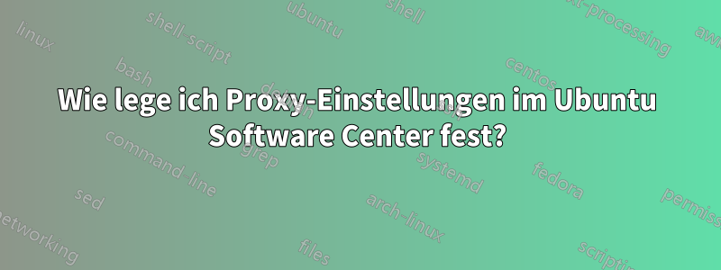 Wie lege ich Proxy-Einstellungen im Ubuntu Software Center fest?