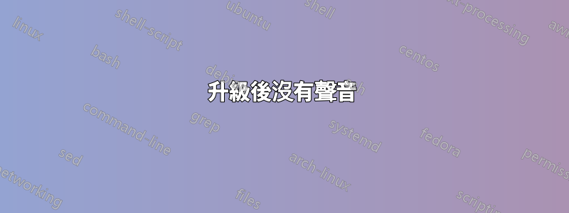 升級後沒有聲音