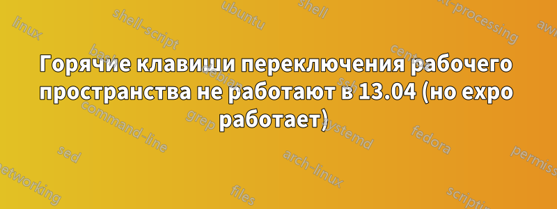 Горячие клавиши переключения рабочего пространства не работают в 13.04 (но expo работает) 