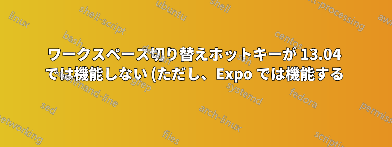 ワークスペース切り替えホットキーが 13.04 では機能しない (ただし、Expo では機能する)